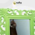Vintage Ornate Wall Mirror Green - Image 3